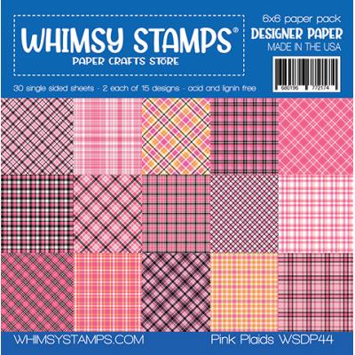Whimsy Stamps Paper Pad Pink Plaids